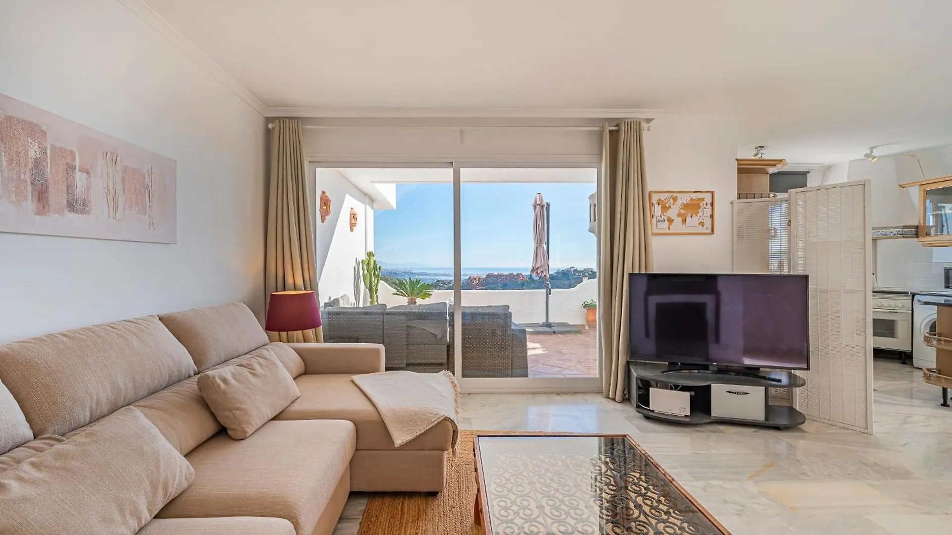 Comfy 2Br, 2Bathroom, Parking, Pool, Sea Views, Elviria Alta location